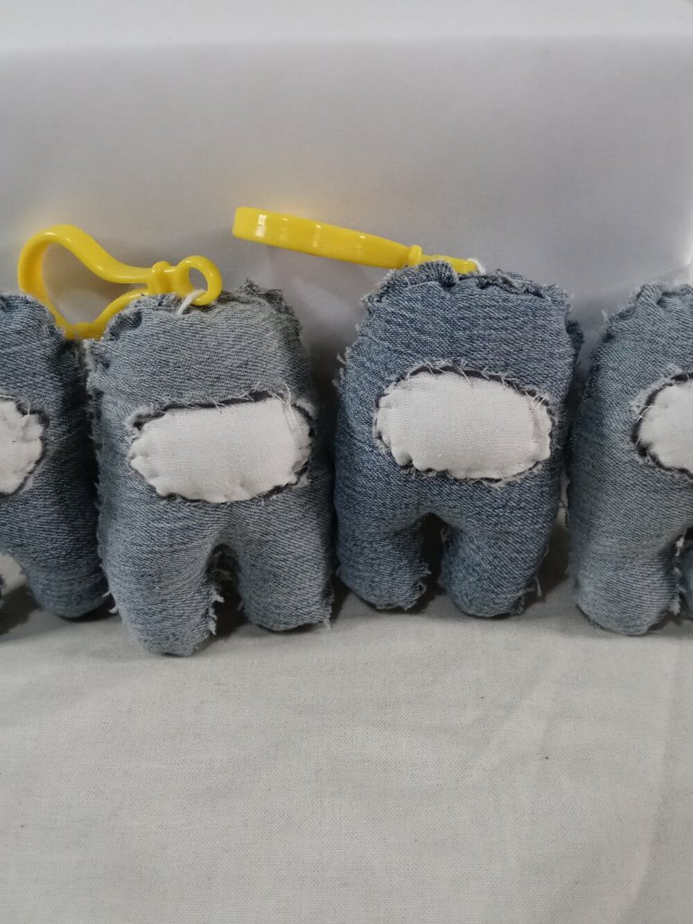 Handmade Bundle Mini Denim Style Among Us Keychain Plush *NEW*